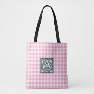 pink gingham - tote bag