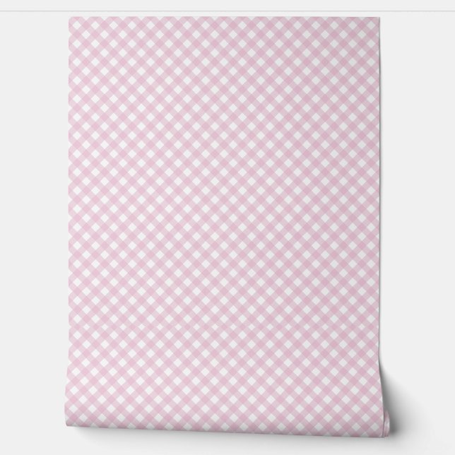 Pink Gingham Wall Pattern (Unrolling)