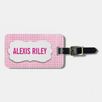 pink gingham with beveled tag