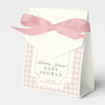 Pink Gingham with Bow Baby Shower