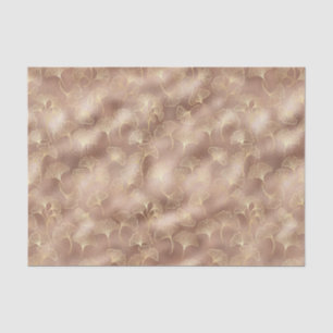Pink Ginkgo Leaf with Luxe Gold Accents Tissue Paper