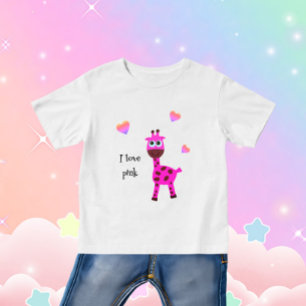 Pink giraffe baby T-Shirt