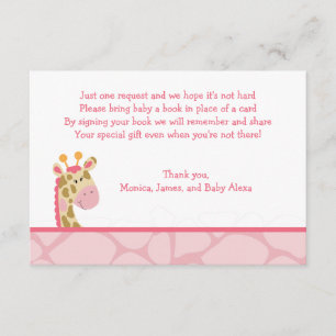 Pink Giraffe Girl Safari RSVP Enclosure Cards