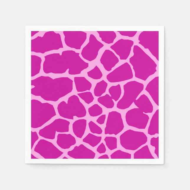 Pink giraffe jungle animal fashion glamour napkin (Front)