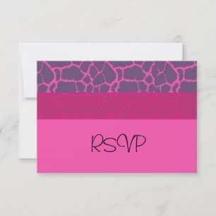 Pink Giraffe Pattern RSVP Card