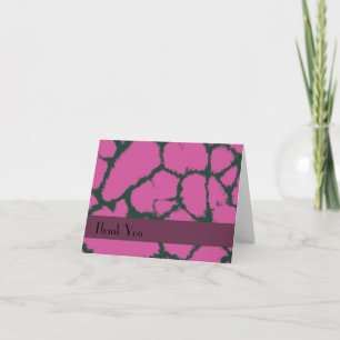 Pink Giraffe Pattern Thank You Card