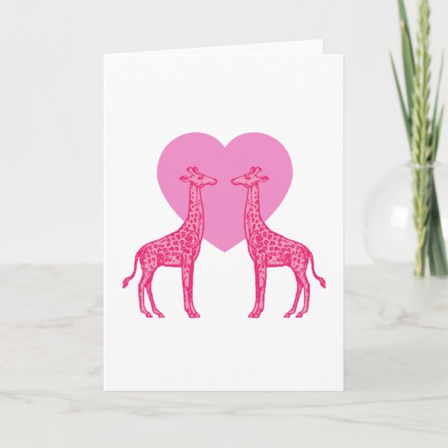 Pink Giraffes Card (Front)