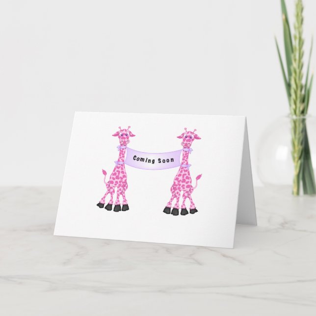 Pink Giraffes Coming Soon Card (Front)