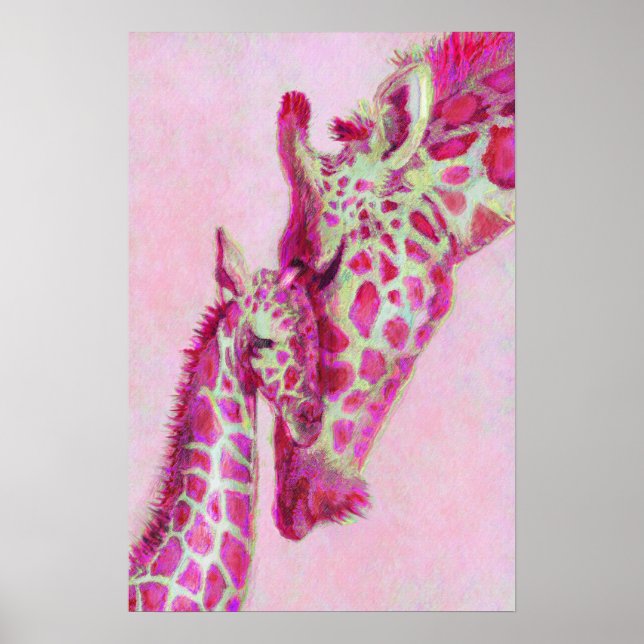 pink giraffes poster (Front)