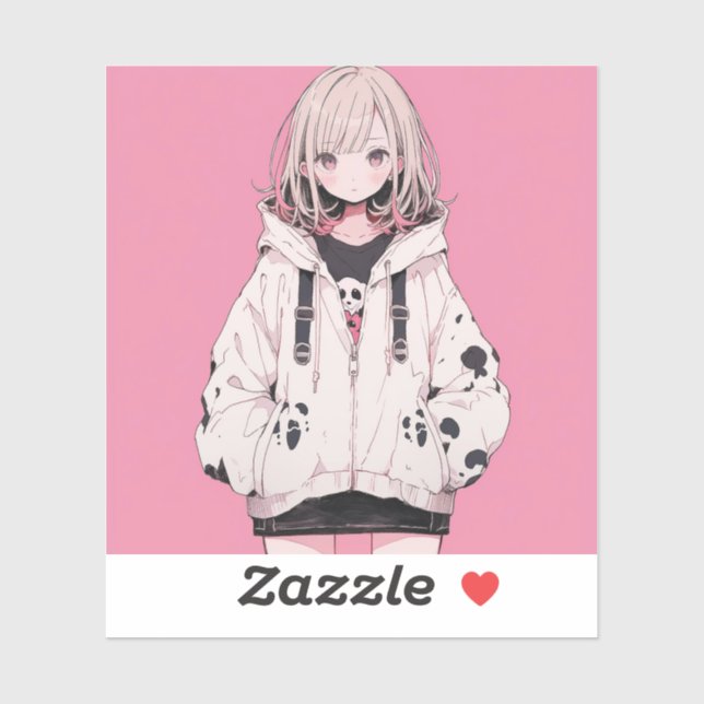 Pink Girl | 東京娘 GenerartiveAI シール (Sheet)