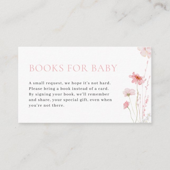 Pink Girl Baby in Bloom Books for Baby Card (Front)