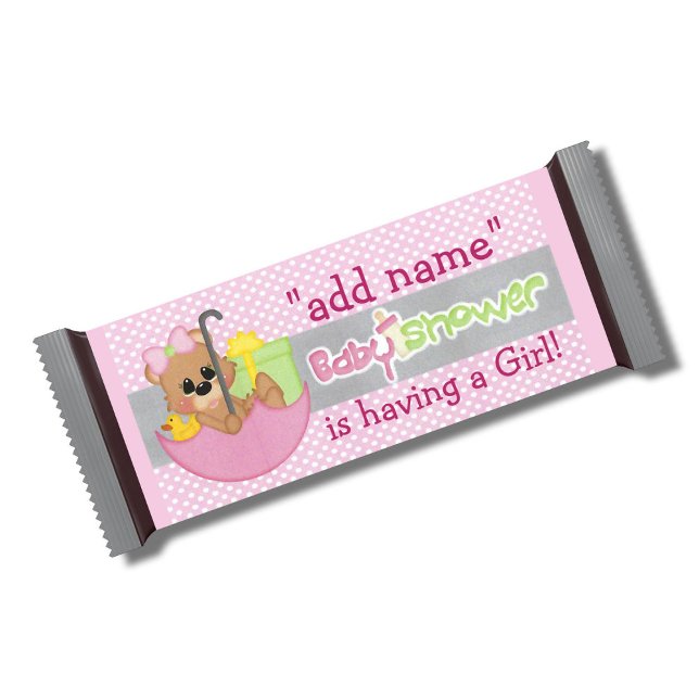 Pink Girl Baby Shower Candy Bar Wrapper Favour Notepad (Creator Uploaded)