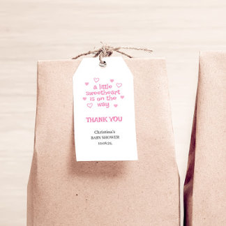 Pink Girl Baby Shower Gift Tags