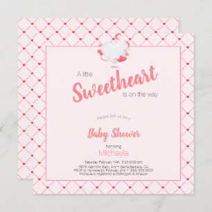 Pink Girl Baby Shower Sweetheart is on the Way Invitation