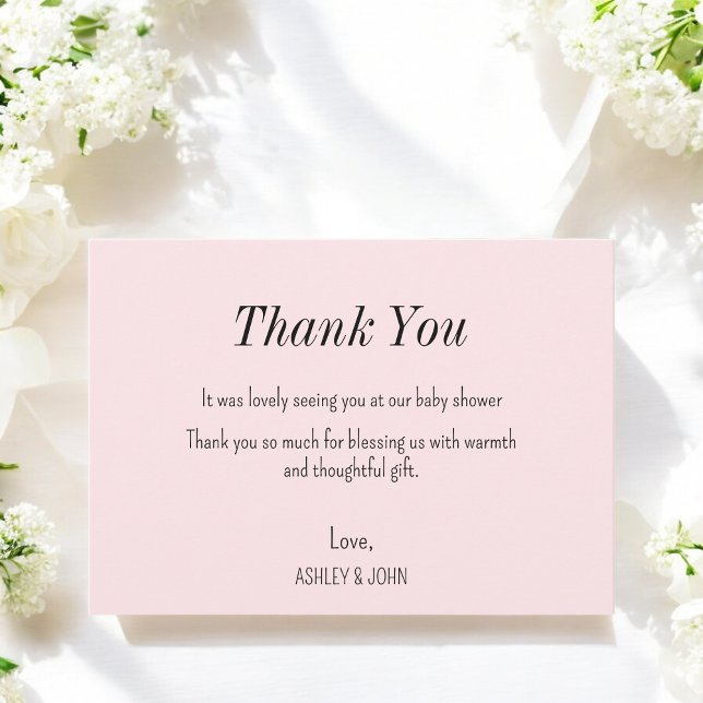 Pink Girl Baby Shower Thank You Card (Creator Uploaded)