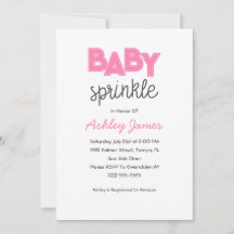 Pink Girl Baby Sprinkle Invitation