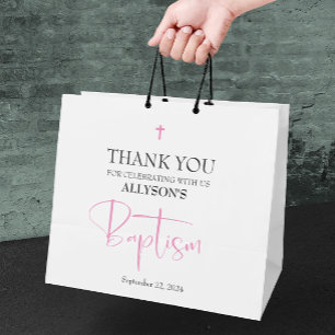 Pink Girl Baptism  Large Gift Bag