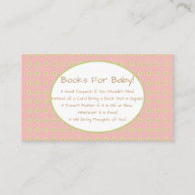Pink Girl Bird Baby Shower Book Request Insert