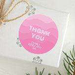 Pink Girl Birthday Party Thank You Classic Round Sticker<br><div class="desc">Pink Girl Birthday Party Thank You Sticker</div>