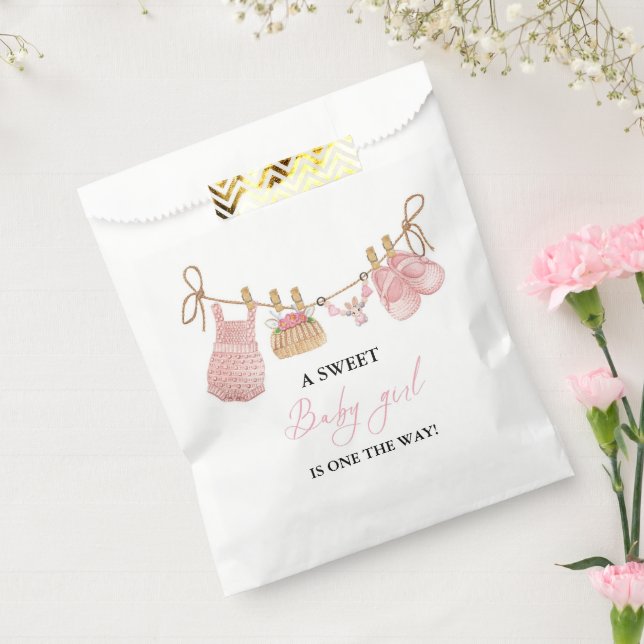 Pink Girl Bohemian Clothes Baby Shower Favour Bag (Sealed)