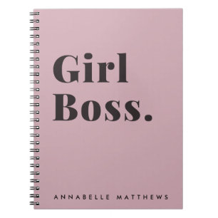 Pink Girl Boss Babe Small Business Owner Notebook
