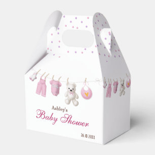 Pink Girl Clothesline Baby Shower Favour Box