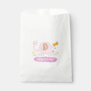 Pink Girl Cute Elephant Baby Shower Favour Bag