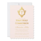Pink Girl First Communion Faux Gold Crest Blush