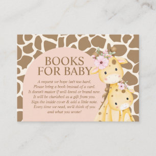 Pink Girl Giraffe Books For Baby Enclosure Card