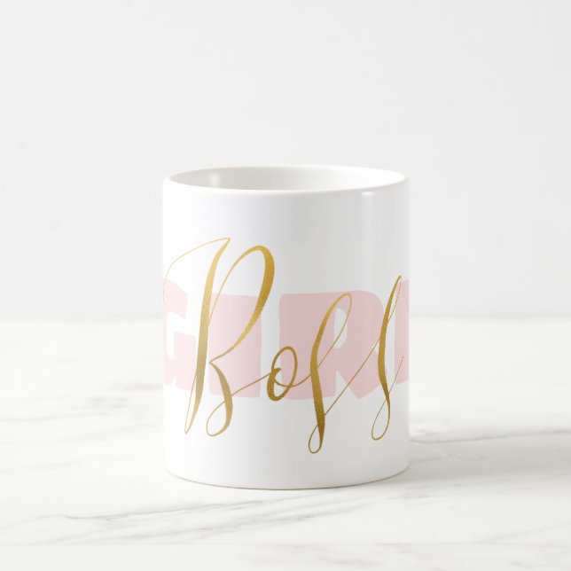 Pink Girl Gold Boss Coffee Mug (Center)