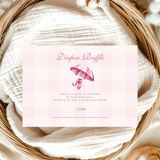 Pink Girl Golf Baby Shower Diapper Raffle Enclosure Card (Creator Uploaded)