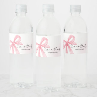 Pink Girl Little Boo Halloween Baby Shower Water Bottle Label