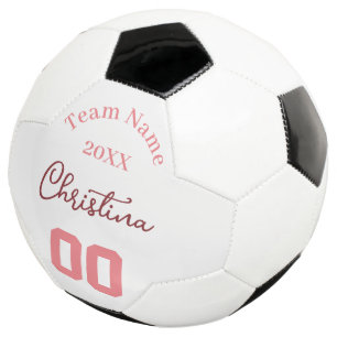Pink Girl Name Number Team Year Soccer Ball