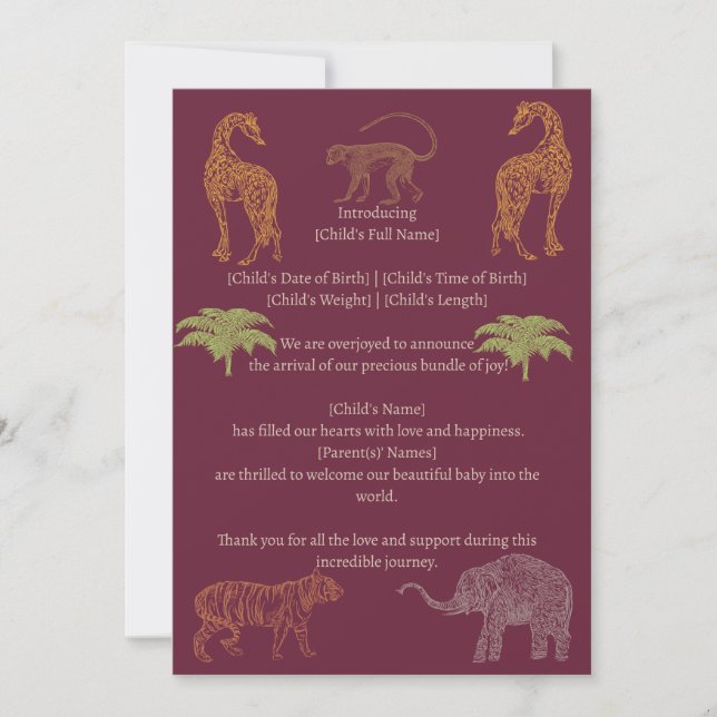Pink Girl Safari Baby Shower Invitation (Front)