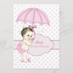 Pink Girl Sprinkle Baby Shower Invitation