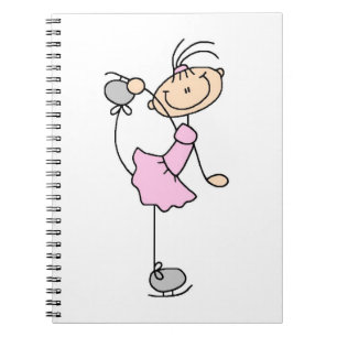 Pink Girl Stick Figure Ice Skater Notebook