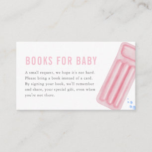 Pink Girl Summer Pool Party Books for Baby Card