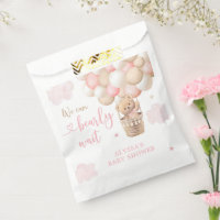 Pink Girl Teddy Bear Hot Air Balloon Baby Shower