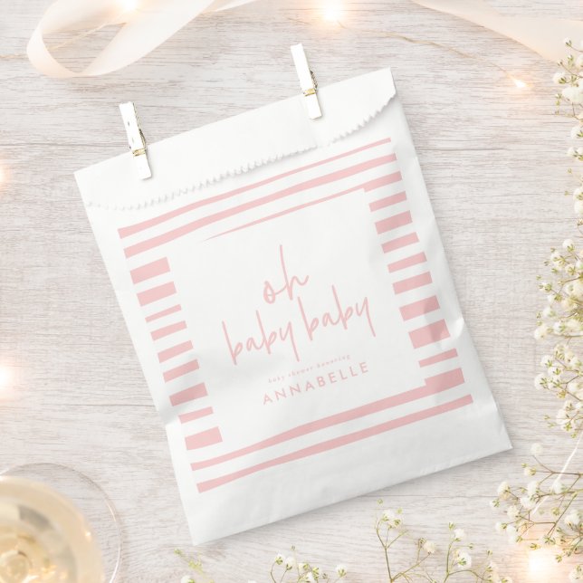 pink girl twin baby shower typography modern favou favour bag (Clipped)