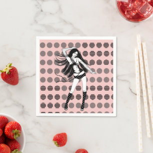 pink girlfriend dancer napkin