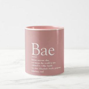 Pink Girlfriend Wife Bae Definition Two-Tone Coffee Mug