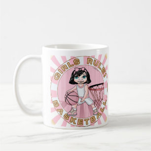 Pink Girls Basketball Coffee Mug