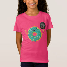 Pink Girls Shirt Cute Doughnut Worry Be Happy