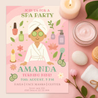 Pink Girls Spa Birthday, Robes, Face Masks, Candle