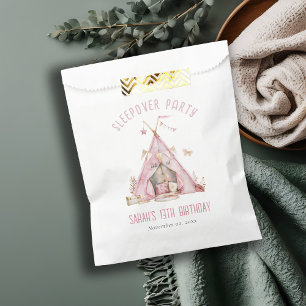 Pink Girls Tent Sleepover Slumber Birthday Party Favour Bag