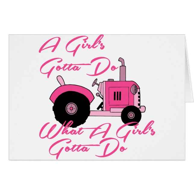 Pink Girls Tractor (Front Horizontal)