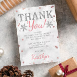 Pink Girl's Winter Christmas Baby Shower Thank You Card<br><div class="desc">Say thank you in style with these trendy baby shower thank you cards. The template wording is easy to personalise and your family and friends will be thrilled when they receive these fabulous thank yous.</div>