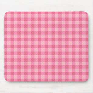 Pink girly chequered carbon fibre patterned mouse pad