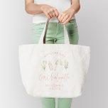 Pink girly cocktail floral watercolor bachelorette large tote bag<br><div class="desc">Pink girly cocktail floral watercolor bachelorette weekend party favour totes.</div>
