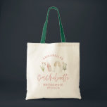 Pink girly cocktail floral watercolor bachelorette tote bag<br><div class="desc">Pink girly cocktail floral watercolor bachelorette weekend party favour totes.</div>